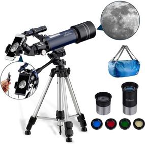 img 4 attached to 🔭 High Definition 70mm Aperture Telescope for Adult Astronomy – AZ Mount, Ideal for Beginners & Kids with Carry Bag, Tripod Phone Adapter – Portable Telescope for Moon, Stars, Stargazing and Travel