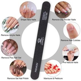 img 3 attached to 🔧 MAKARTT Nail File Kit Set - 100 180 Grit Double Sided Black Washable Files for Acrylic Nails, Poly Nail Gel - 10-Piece Nail Accessories Manicure Tools (F-01)