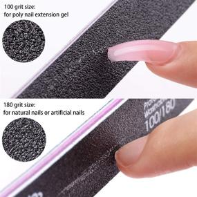 img 1 attached to 🔧 MAKARTT Nail File Kit Set - 100 180 Grit Double Sided Black Washable Files for Acrylic Nails, Poly Nail Gel - 10-Piece Nail Accessories Manicure Tools (F-01)