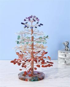 img 3 attached to Invigorate your Space with Top Plaza 7 Chakra Reiki Healing 🌳 Crystal Trees - Natural Stone Tree Decorations for a Fortunate Office/Home Makeover