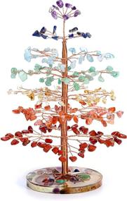 img 4 attached to Invigorate your Space with Top Plaza 7 Chakra Reiki Healing 🌳 Crystal Trees - Natural Stone Tree Decorations for a Fortunate Office/Home Makeover