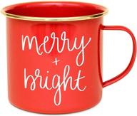 🎄 savor the season with sweet water decor christmas holiday coffee mugs: 18oz galvanized steel festive cup for women, coworkers, camping, hot chocolate - merry and bright logo