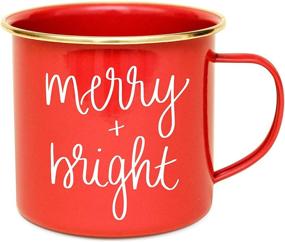 img 4 attached to 🎄 Savor the Season with Sweet Water Decor Christmas Holiday Coffee Mugs: 18oz Galvanized Steel Festive Cup for Women, Coworkers, Camping, Hot Chocolate - Merry and Bright