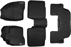 img 4 attached to 🚗 SMARTLINER Custom Fit 3 Row Floor Mats Set for 2015-2016 Ford Explorer - Black (No 2nd Row Center Console)