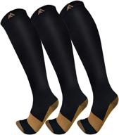 🧦 top-rated 3 pack copper compression socks for optimal circulation in women and men - ideal for medical, running, and athletic activities logo