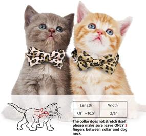 img 2 attached to 🐱 KUDES 2 Pack/Set Breakaway Cat Collar with Cute Bow Tie and Bell for Kitty and Other Small Dogs Pets, Adjustable from 7.8-10.5 Inch