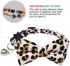 img 1 attached to 🐱 KUDES 2 Pack/Set Breakaway Cat Collar with Cute Bow Tie and Bell for Kitty and Other Small Dogs Pets, Adjustable from 7.8-10.5 Inch