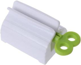 img 1 attached to 🦷 Непринужденный 3 шт. Пластиковый роликовый тюбик для зубной пасты и диспенсер - автоматическое наматывание с держателем для зубной пасты для ванных комнат
