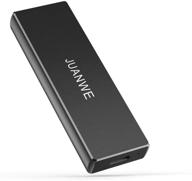 💻 juanwe 1tb aluminum ssd external hard drive - portable usb 3.1 type-c solid state drive with read speed up to 500mb/s for pc/laptop/mac logo