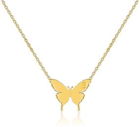 img 4 attached to Joycuff Personalized Butterfly Necklace Stainless