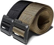 🔗 cqr tactical belt: heavy duty military style nylon webbing, quick-release buckle - 1 or 2 pack options! logo