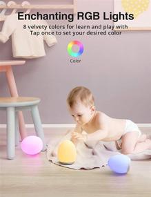 img 1 attached to 🔆 JolyWell Rechargeable Baby Egg Night Light for Kids: Color Changing Mode, Dimming Function, 1-Hour Timer & Touch Control - Up to 100H, White