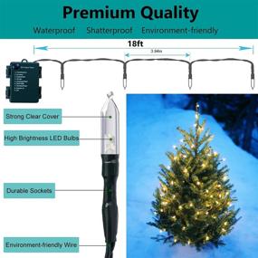 img 1 attached to 🎄 Battery Operated Christmas Lights - 18ft 50 LED Mini Lights, 8 Modes, Timer, Outdoor String Lights, Christmas Tree, Wreath, Party, Home Decor, Waterproof, Warm White