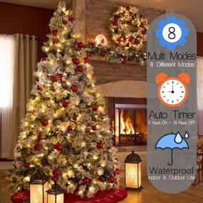 img 3 attached to 🎄 Battery Operated Christmas Lights - 18ft 50 LED Mini Lights, 8 Modes, Timer, Outdoor String Lights, Christmas Tree, Wreath, Party, Home Decor, Waterproof, Warm White