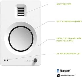 img 3 attached to 🔊 Активные колонки Kanto TUK: высококачественное звучание с USB ЦАП, Bluetooth 4.2, выход для наушников и AMT твиттер - матово-белые, пара