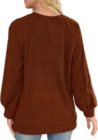 img 1 attached to Fashion-forward OFEEFAN Women's Sweatshirt: Long Lantern Sleeve Crewneck Tunic Tops Perfect for Leggings