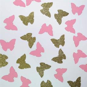 img 1 attached to 🦋 Sparkling Gold and Pink Butterfly Table Scatter: Perfect for Baby Showers and Kid's Birthday Parties - 100 Counts Paper Confetti Supplies