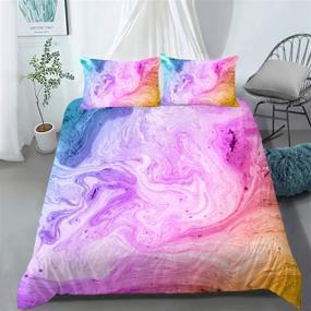 img 4 attached to 🛏️ Vibrant AILONEN Teen Girl Bedding Set: Twin Size, Pastel Tie Dye Design, Superior Microfiber Fabric, 3-Piece Set (No Comforter Included)