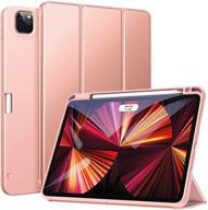 ztotop case for ipad pro 11 2021(3rd generation): full body 📱 protective tpu cover with pencil holder, trifold stand, auto wake/sleep - rose gold logo