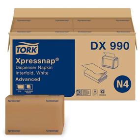 img 4 attached to 🧻 Tork DX990 Advanced Plus Xpressnap Dispenser Napkin, Interfold, 2-Ply, 8.5x6.5, Beige - Case of 12 Packs, 400 per Pack (4,800 Napkins)