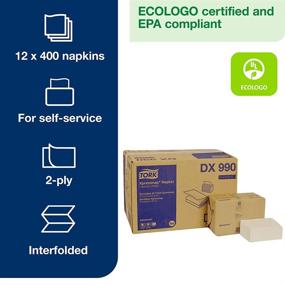 img 3 attached to 🧻 Tork DX990 Advanced Plus Xpressnap Dispenser Napkin, Interfold, 2-Ply, 8.5x6.5, Beige - Case of 12 Packs, 400 per Pack (4,800 Napkins)