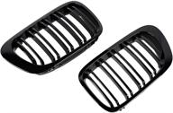 🚗 stylish gloss black front grilles for e46 2-door 1999-2002 - double line kidney grills - enhance your car's look! logo