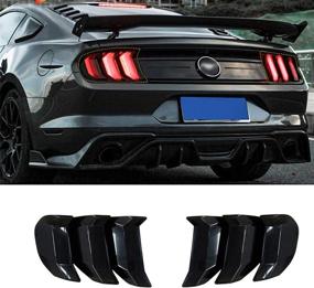 img 4 attached to 🚗 Smoke Black Tail Light Lamp Cover Guard Trim Frame Bezels for Ford Mustang 2018-2021 - Enhance Your Car's Style!
