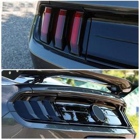 img 3 attached to 🚗 Smoke Black Tail Light Lamp Cover Guard Trim Frame Bezels for Ford Mustang 2018-2021 - Enhance Your Car's Style!