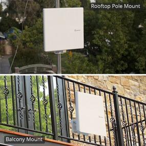 img 1 attached to 📡 ANTOP Amplified Outdoor Antenna - Omni-Directional 360° Reception, 65 Mile Range for Indoor/Attic/Outdoor TV, FM/VHF/UHF Signals, Tools-Free Installation, Anti-UV Coating, 16ft Coaxial Cable