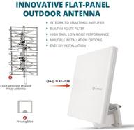 📡 antop amplified outdoor antenna - omni-directional 360° reception, 65 mile range for indoor/attic/outdoor tv, fm/vhf/uhf signals, tools-free installation, anti-uv coating, 16ft coaxial cable logo