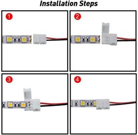 img 2 attached to 💡 LightingWill 10pcs/Pack Strip Wire Solderless Snap Down 2Conductor LED Strip Connector for 10mm Wide 5050 5630 Single Color Flex LED Strips: Easy and Convenient Connection Solution