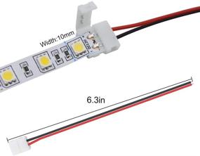 img 1 attached to 💡 LightingWill 10pcs/Pack Strip Wire Solderless Snap Down 2Conductor LED Strip Connector for 10mm Wide 5050 5630 Single Color Flex LED Strips: Easy and Convenient Connection Solution