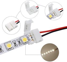 img 3 attached to 💡 LightingWill 10pcs/Pack Strip Wire Solderless Snap Down 2Conductor LED Strip Connector for 10mm Wide 5050 5630 Single Color Flex LED Strips: Easy and Convenient Connection Solution