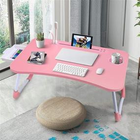 img 1 attached to 📚 Splendor Foldable Laptop Desk - Portable Lap Standing Desk with Drawer for Bed, Couch, Sofa, Floor - Folding Breakfast Tray - Ideal for Reading, Writing, and Laptops