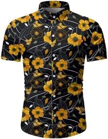 img 3 attached to KISSQIQI Tracksuit Flower Hawaiian Casual Men's Clothing for Active