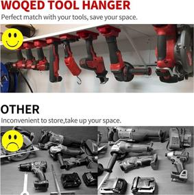 img 1 attached to 🛠️ Efficiently Organize Dewalt & Milwaukee Tools with Woqed Tool Mount 6-Pack: Compatible with 14.4V/18V/20V Dewalt & Milwaukee M18 Tools (3 Red, 3 Yellow)