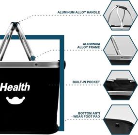 img 2 attached to 🚲 MOSCATH Foldable Bike Basket: Easy Install Detachable Bicycle Pet Carrier & Storage Bag for Shopping, Picnic, Commuter, Masket - Quick Release Handlebar Front Basket