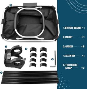 img 3 attached to 🚲 MOSCATH Foldable Bike Basket: Easy Install Detachable Bicycle Pet Carrier & Storage Bag for Shopping, Picnic, Commuter, Masket - Quick Release Handlebar Front Basket