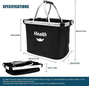 img 1 attached to 🚲 MOSCATH Foldable Bike Basket: Easy Install Detachable Bicycle Pet Carrier & Storage Bag for Shopping, Picnic, Commuter, Masket - Quick Release Handlebar Front Basket