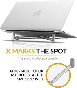 img 2 attached to 🖥️ Adjustable Ergonomic Steklo Laptop Stand - Aluminum Riser for 12-17 inch Portable Computers, Foldable Notebook Holder Compatible with MacBook Pro, Air, PC Laptops - Silver