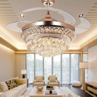 💎 enhance your space with bigbanban bling crystal chandelier fan – retractable ceiling fans with remote, 42 inch, 3 color change led light, perfect for bedroom, living room, and dining room (rose gold) логотип