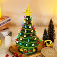 🎄 celebrate christmas in style with blissun 10" ceramic christmas tree - tabletop decorations with star topper logo