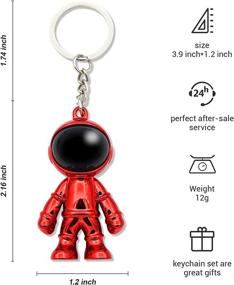 img 3 attached to Creative Keychain Backpack Keychains TKR Red