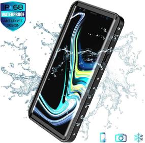 img 3 attached to 📱 Waterproof Case for Samsung Galaxy Note 9 - SPIDERCASE Shockproof Snowproof Dirtproof | Black/Transparent