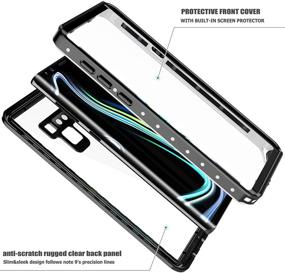 img 2 attached to 📱 Waterproof Case for Samsung Galaxy Note 9 - SPIDERCASE Shockproof Snowproof Dirtproof | Black/Transparent