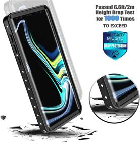 img 1 attached to 📱 Waterproof Case for Samsung Galaxy Note 9 - SPIDERCASE Shockproof Snowproof Dirtproof | Black/Transparent