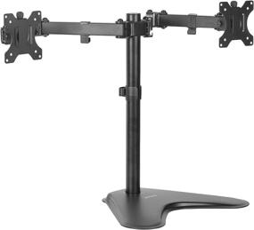 img 4 attached to 🖥️ VIVO STAND-V102F: Dual Monitor Free-Standing Mount - Fully Adjustable Desk Stand for 13 to 30 inch Screens - Holds 2 Flat or Curved Displays