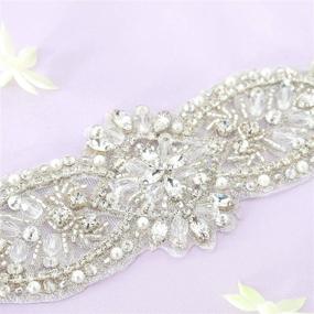 img 2 attached to Pardecor Rhinestone Applique Wedding Crystal Women's Accessories