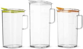 img 1 attached to 🥤 Komax Tritan Plastic Pitcher With Lid - 60oz Compact BPA-Free Water Pitcher for Refreshing Beverages: Water, Tea, Lemonade, Milk, Sangria