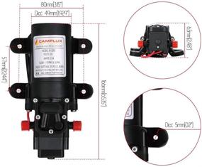img 2 attached to 🚐 Camplux 12V Water Pump 35PSI DC 1.2GPM 4.3LPM Diaphragm for Caravan, RV, Marine, and Fishing Boat